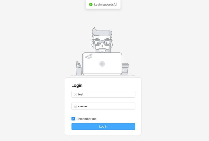 login page with illustration and remember me