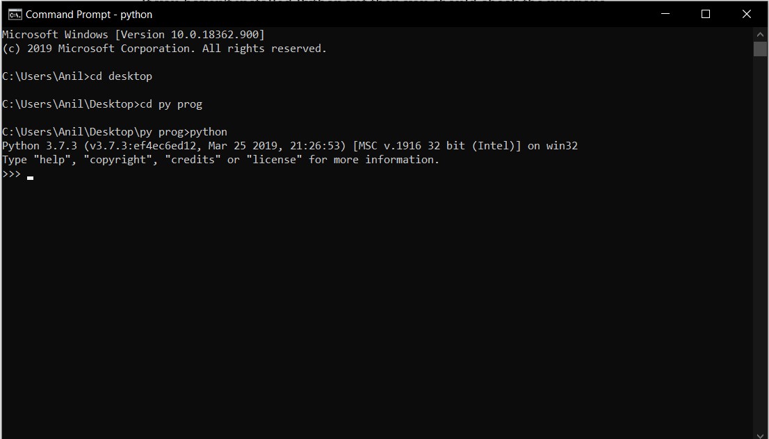 run oython program in windows command line