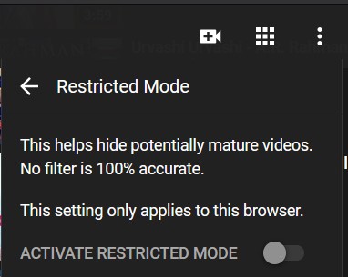 restricted mode is turned on youtube